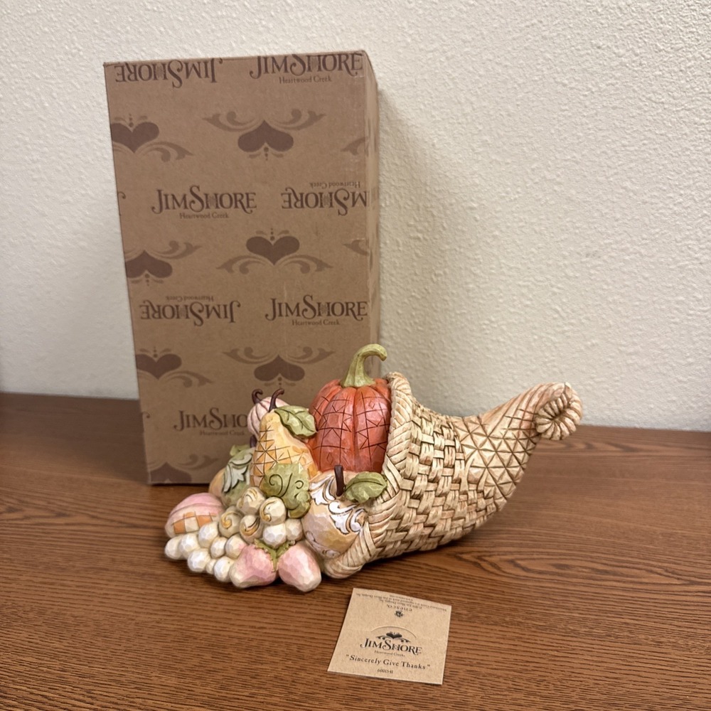 2018 Jim Shore Harvest Cornucopia Sincerely Give Thanks 6001541 Enesco With Box